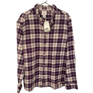 NWT H&M Plaid Purple Button Down Flannel Size Large
